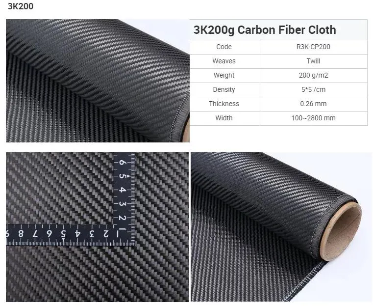 1K 3K 6K 12K Twill Plain Carbon Fiber Fabric Prepreg Ud Cloth