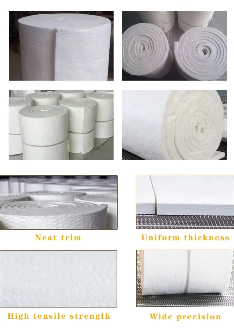 6-50mm 1300 Ceramic Fibre Blanket 50mm Fibre Blanket Thermal Insulation Heat Resistant Ceramic Fiber Blanket Thermal Insulation Material