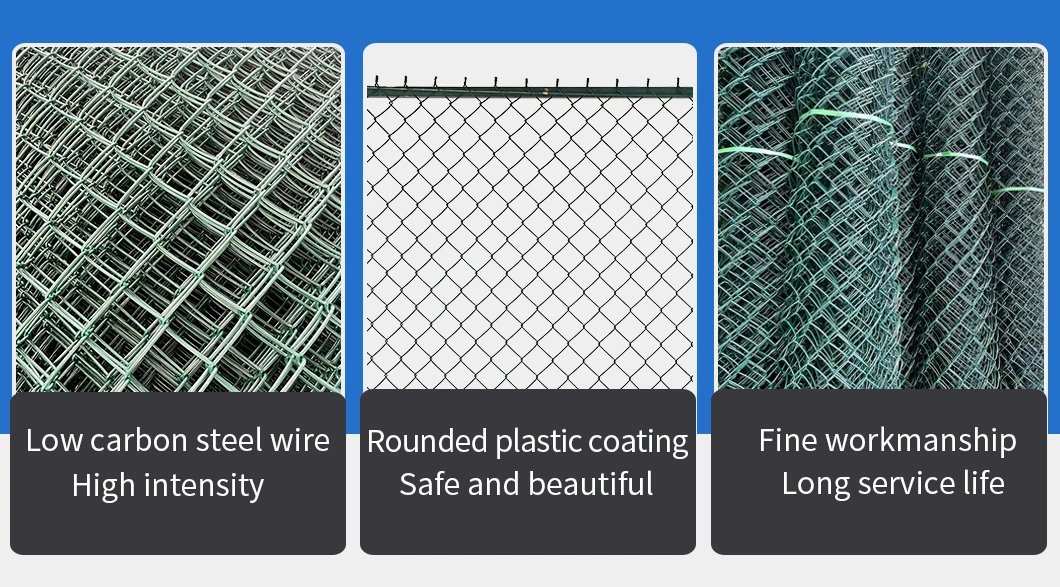 Plastic Coated Mesh Chain Link Mesh Fence Coated Raw Materials Rust Resistant and Durable Safe and Beautiful